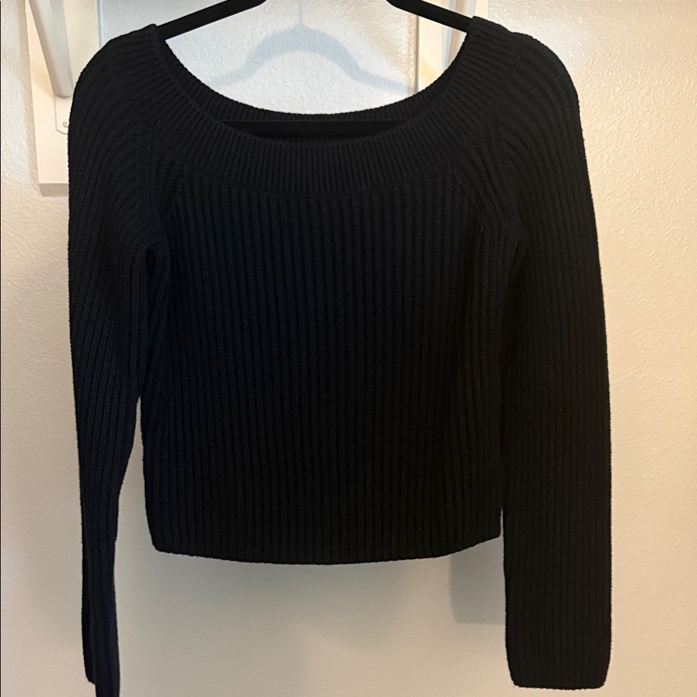 H&M Black Ribbed Knit Sweater Size Large